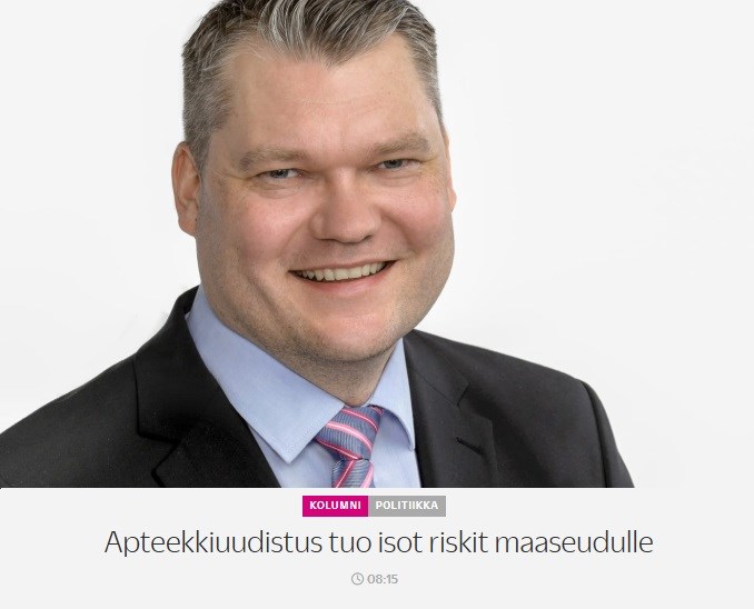 Apteekkiuudistus tuo isot riskit maaseudulle